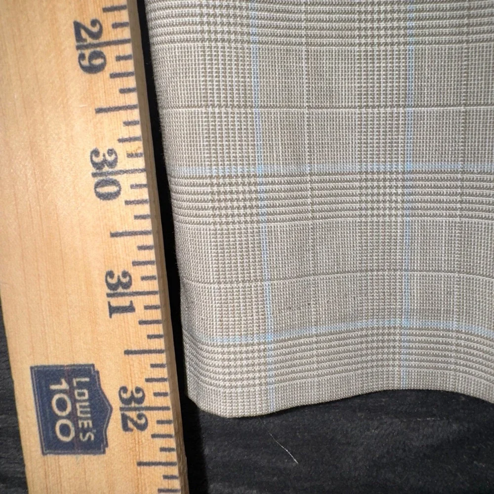 NWT Mens 38x32 Kenneth Cole Reaction Dress Pants Oatmeal Stretch Slim Fit Plaid